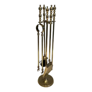 Brass Fireplace Tools - 5 Pieces