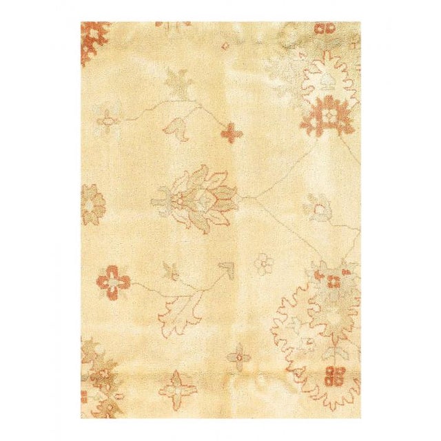 Traditional Pasargad DC Ivory Color Fine Hand Knotted Oushak Rug For Sale - Image 3 of 3