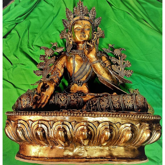 Tibetan Buddha Sculpture, 18th-Century, Bronze For Sale - Image 10 of 18