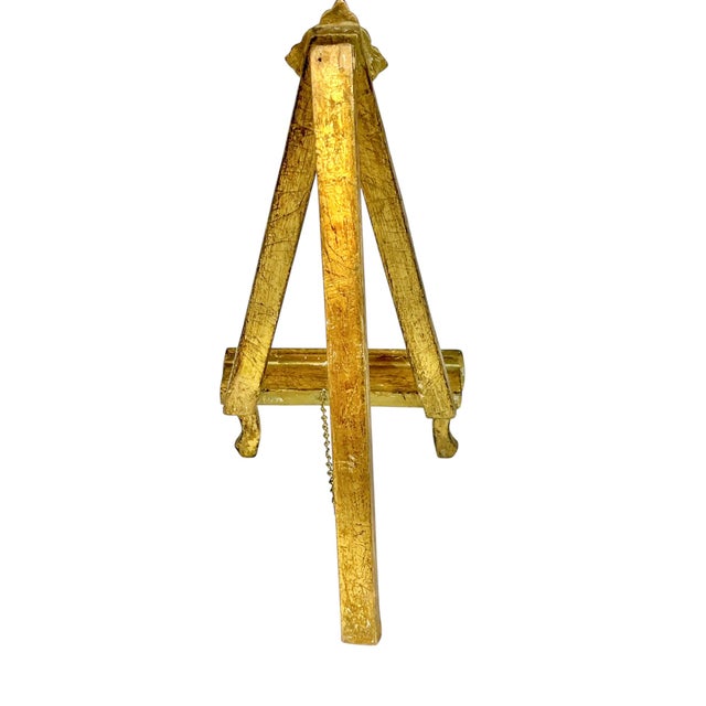 Vintage Italian Florentine Gilt Wood Easel Picture Stand For Sale - Image 4 of 10