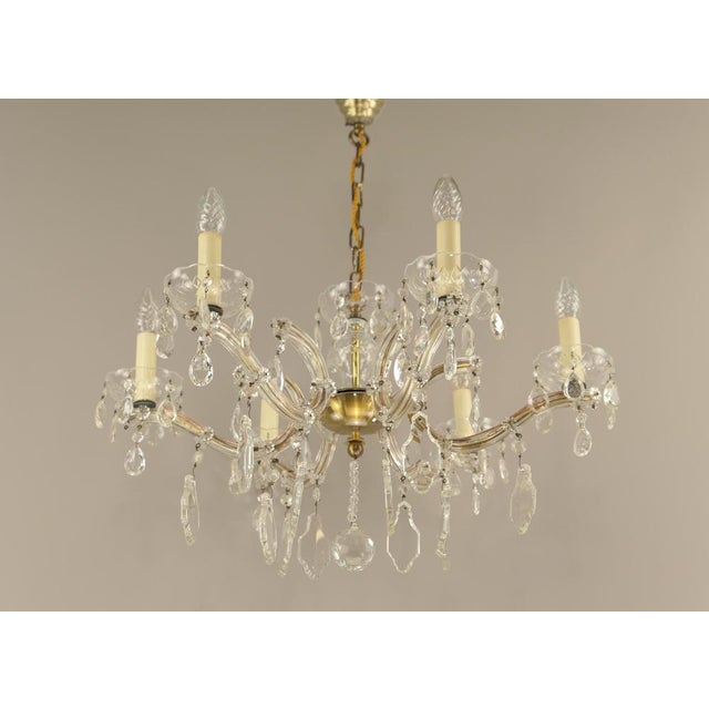 German Crystal Glass Chandelier, 1970s For Sale - Image 12 of 16