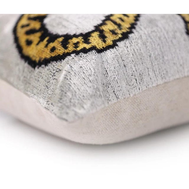 2020s Handmade Tiger Design Velvet Lumbar Pillow 16x24 – Bold Artisan Statement Cushion For Sale - Image 5 of 8