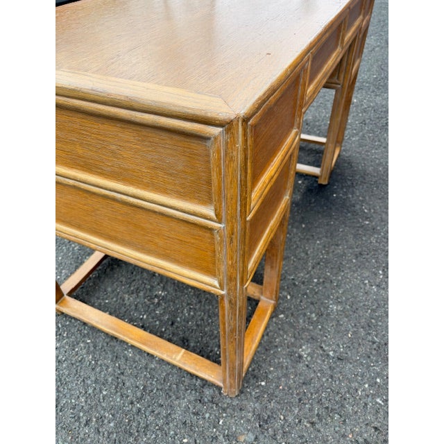 Brown 1960s McGuire Oak Desk For Sale - Image 8 of 15