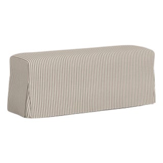 Slipcover for Stoffer Home x Cloth & Company for Lindy Slipcover Dining Bench in Jane Stripe Mauve For Sale