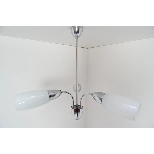 Made in czechoslovakia made of glass, chrome 3x40w, e27 or e26 socket re-polished fully functional original condition....