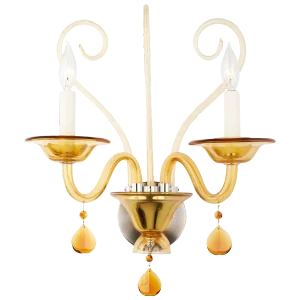 Vintage Murano Amber Glass Wall Sconce
