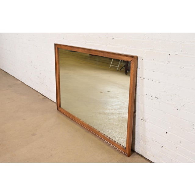 Mid-Century Modern Drexel Mid-Century Modern Large Walnut Framed Wall Mirror, 1960s For Sale - Image 3 of 10
