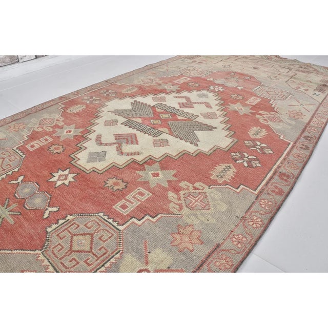 Apricot Vintage Home Living Area Carpet For Sale - Image 8 of 9