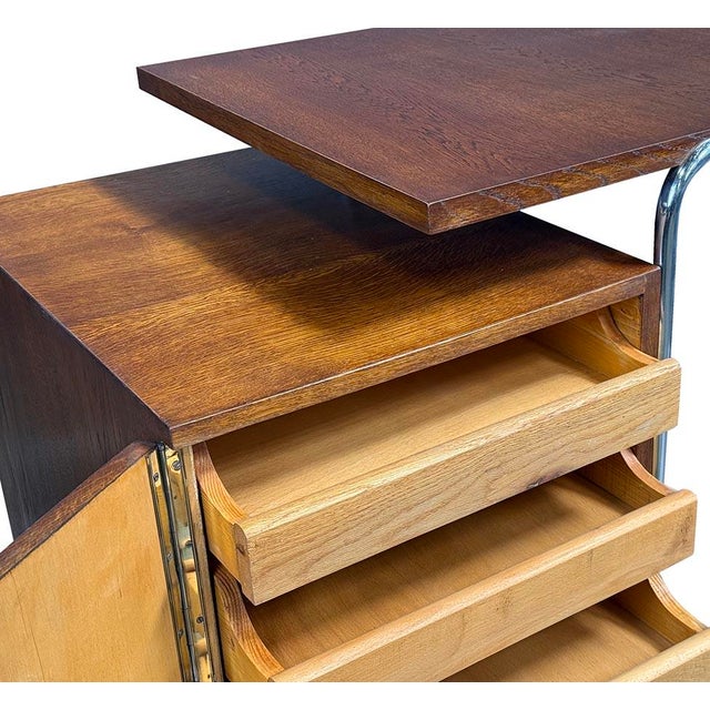 Wood Bauhaus Tubular Chrome Desk, 1930s For Sale - Image 7 of 14