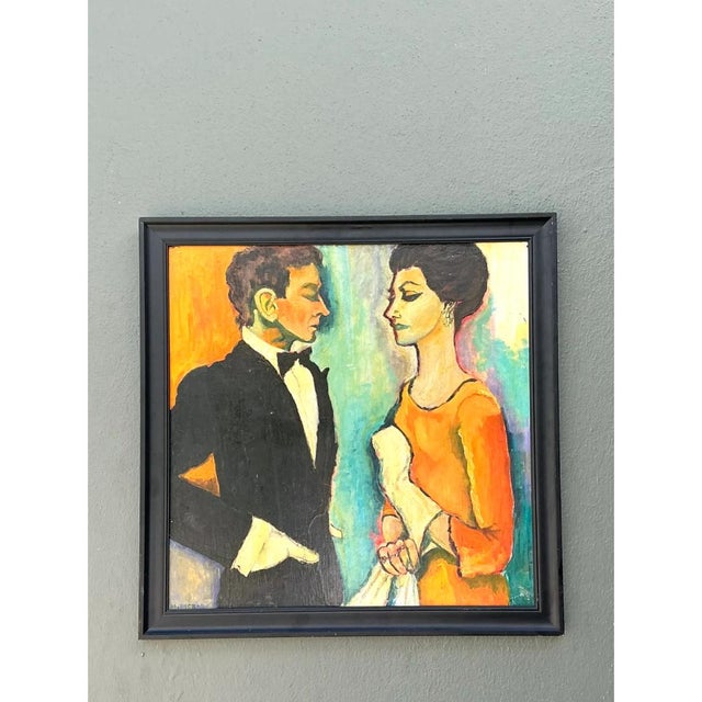 Vintage Abstract Expressionist Figurative Painting For Sale - Image 10 of 13