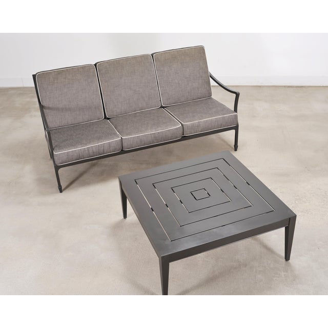 McKinnon and Harris Beaufort Aluminum Three-Seat Garden Sofa For Sale - Image 11 of 13