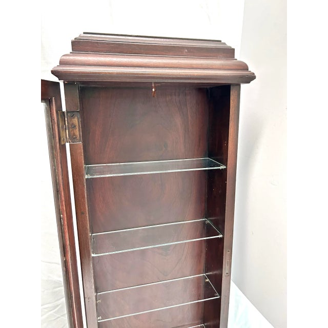 Victorian Antique Oak Tabletop Curio Cabinet With Glass Shelves For Sale - Image 3 of 12
