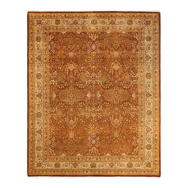 Mogul, One-of-a-Kind Hand-Knotted Area Rug - Orange, 8' 2" x 10' 1" For Sale