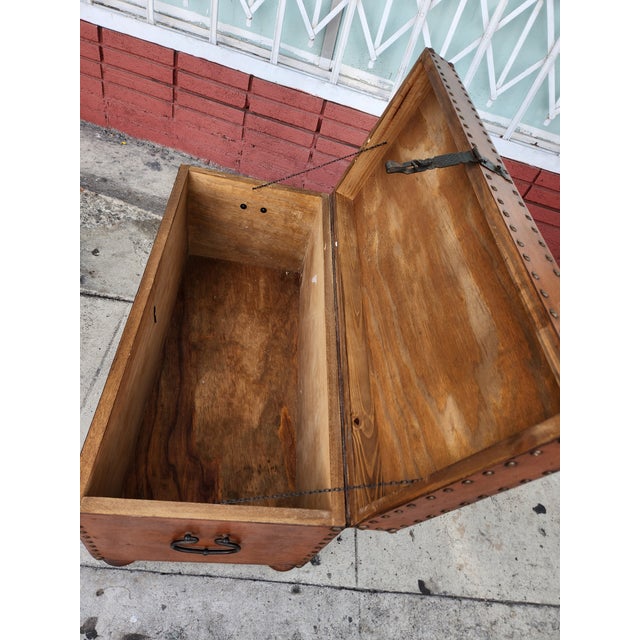 Vintage Leather Trunk Box For Sale - Image 12 of 12