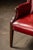Red Vintage Leather Channel-Back Armchair With Nailhead Trim in Red For Sale - Image 8 of 9