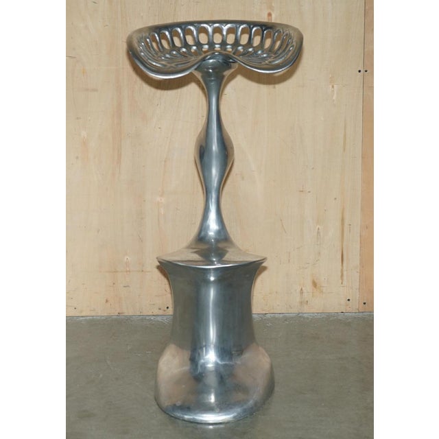 Space Age Mercury High Kitchen Bar Stools in Aluminium by Philip Watts, Set of 4 For Sale - Image 4 of 18
