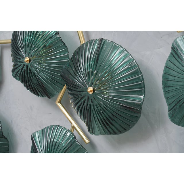 Mid-Century Modern Mid-Century Murano Art Glass and Brass Chandelier / Wall Light, 1980s For Sale - Image 3 of 10