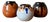 Ethnic Glazed Terracotta Ball Vases, 1970s, Set of 3 For Sale
