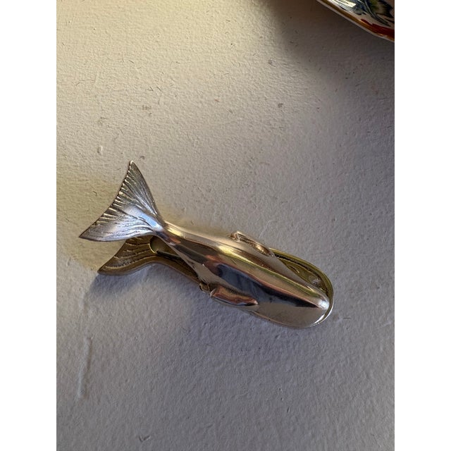 Vintage Brass Whale Clip Catchall Paperweight For Sale - Image 4 of 11