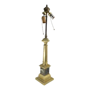 20th Century Decorative Brass Column Form Table Lamp for Restoration