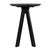 Black finish modern mango wood round top bar table with four angled legs. Each table may vary in exact wood tones, grain...