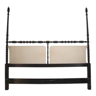 Indo-Portuguese Style Poster Spindle Bed Frame Head Board For Sale