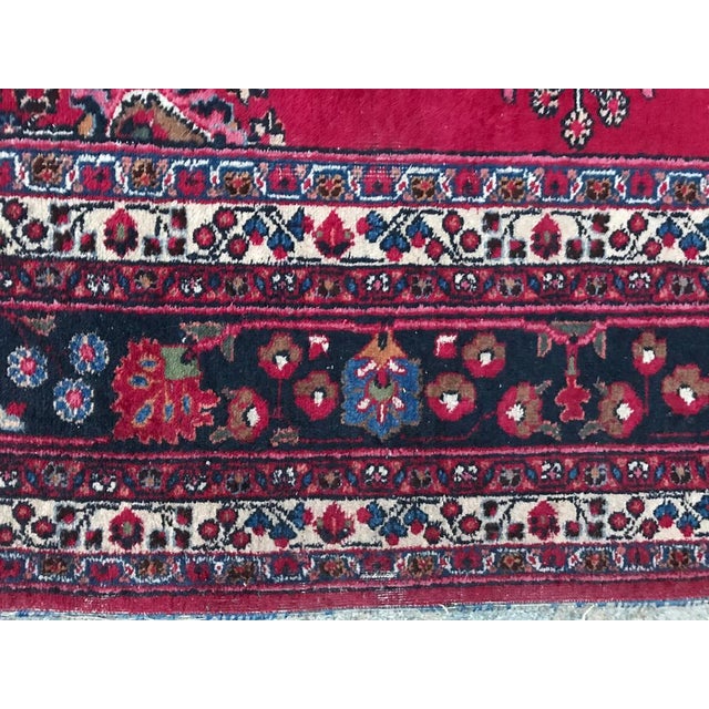 Red Vintage Mashhad Rug, 1950s For Sale - Image 8 of 14