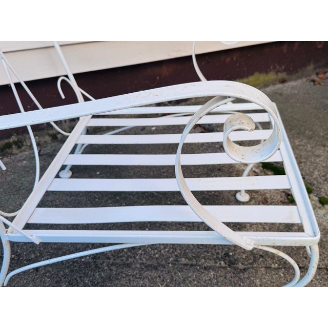 1960s Vintage 1960s White Wrought Iron Lounge Chair For Sale - Image 5 of 9