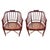 Pair of Regency-Style Faux Bamboo and Cane Armchairs This elegant pair of armchairs by Baker Furniture showcases timeless...