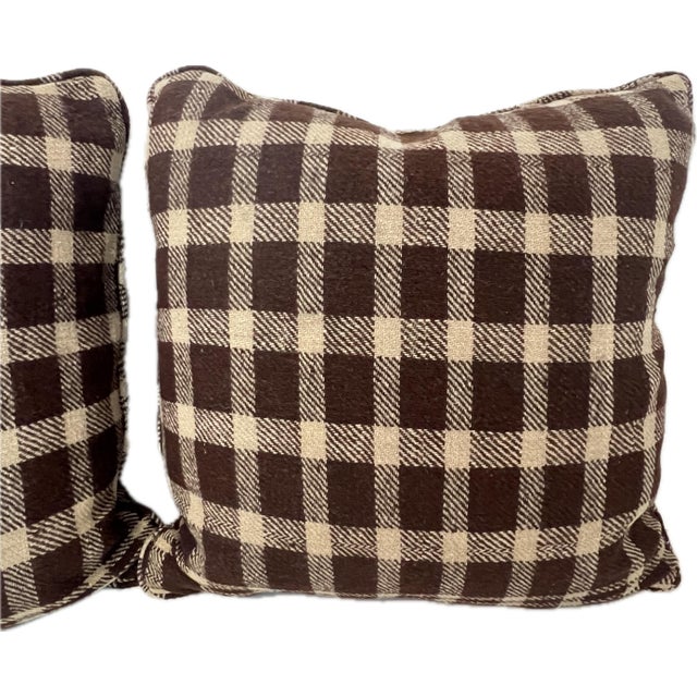 Cabin Antique Jerga Throw Pillows - A Pair For Sale - Image 3 of 10