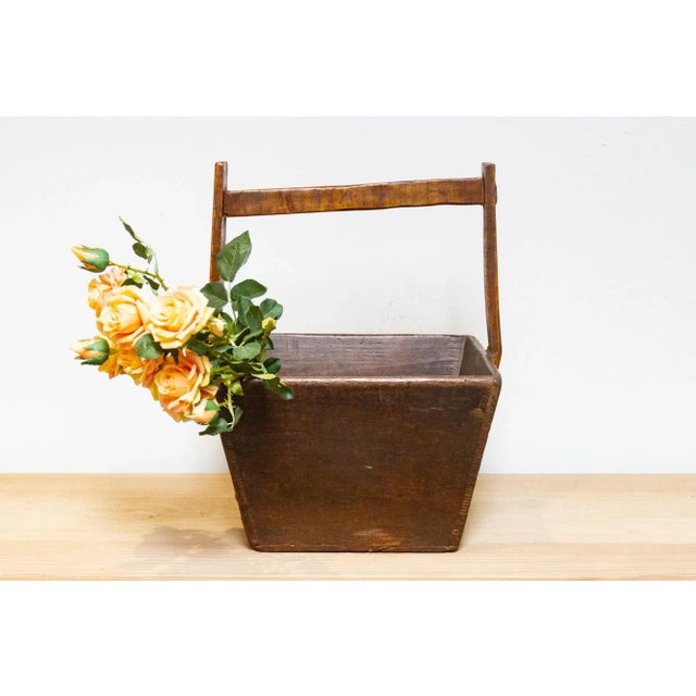 Wood Rustic Chinese Wooden Basket For Sale - Image 7 of 7