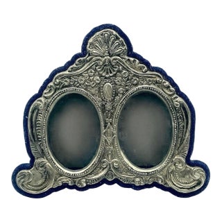 Antique Ts LTD Silver Double Oval Easle Photo Frame Front Stamps Lion Passant For Sale