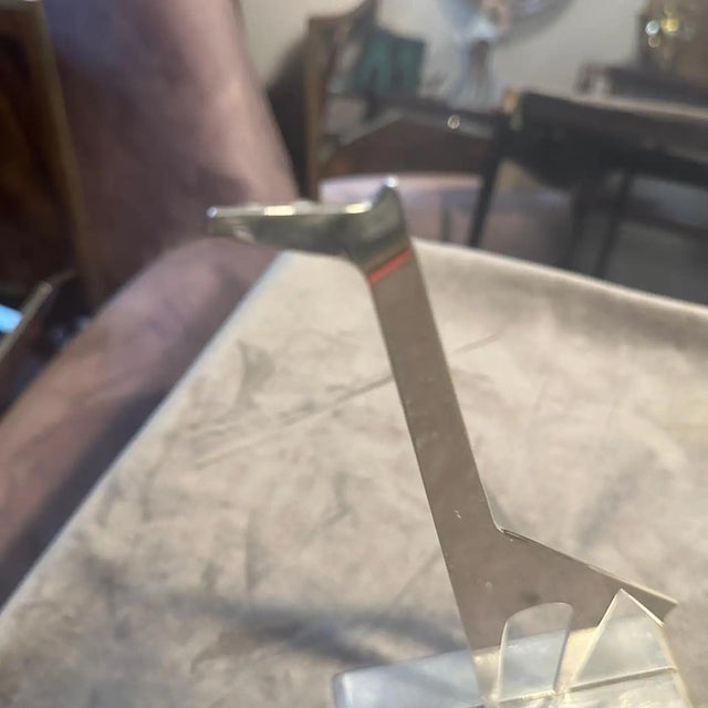 1990s 1990s Minimalist Silver Plated Sculpture La Giraffa by Lino Sabattini For Sale - Image 5 of 13