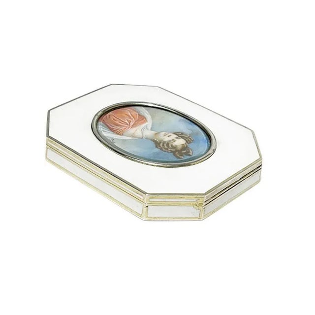 Silver Enameled Box with Miniature Painting by Rudolf Steiner, 1899 For Sale - Image 5 of 9