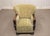 Vintage Swedish Wingback Chair with Golden Velvet and Carved Oak Armrests, 1920s For Sale - Image 6 of 12