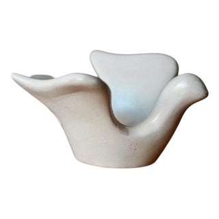 Swedish Bird Candleholder in White Ceramic from Guldkroken Hjo For Sale