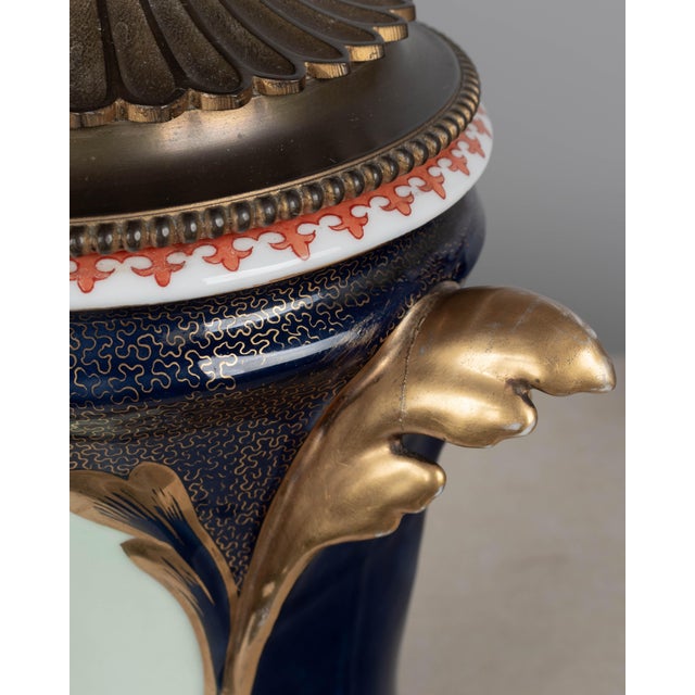 Pair of 19th Century French Vieux Paris Porcelain Lamps For Sale - Image 15 of 17