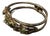 Vintage Sorrento Gold-Washed Sterling Silver and Jade Filigree Hinged Bangle For Sale