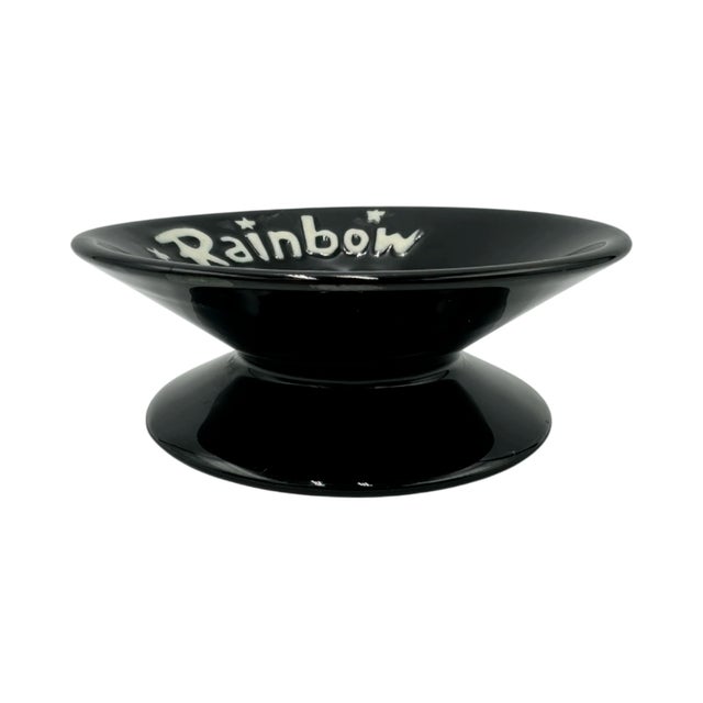 Vintage the Rainbow Room Nyc Restaurant Black Ceramic Ashtray New York City For Sale - Image 4 of 9