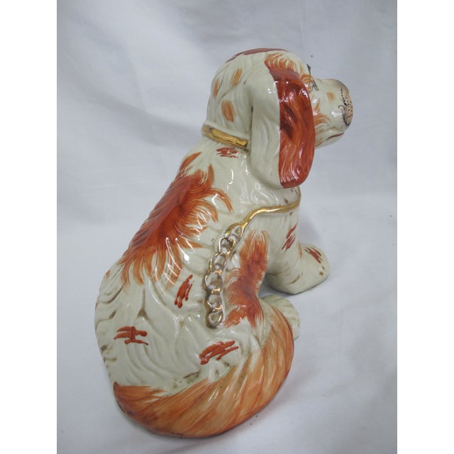 Large Staffordshire King Charles Style Spaniel Dog Figurine For Sale - Image 9 of 9