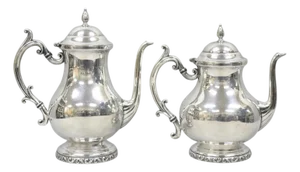 Vintage Victorian Silver Plated Coffee Pot & Tea Pot by National 3000 & 3001