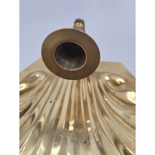 Mid 20th Century Hollywood Regency Scalloped Brass Shell Wall Sconce - Pair For Sale - Image 12 of 12