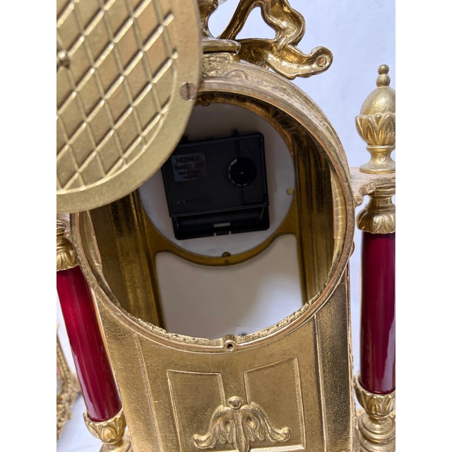 Imperial Clock and Urn Set - Red Romeo and Juliet For Sale - Image 12 of 12