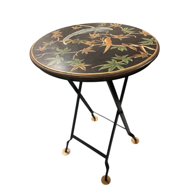 Vintage Italian Hand-Painted Chinoiserie Tray Table by Ganci & C. For Sale