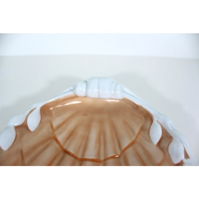 1960s Vintage Ceramic Shell Bowl Mottahedeh Vista Alegre Portugal For Sale - Image 5 of 10