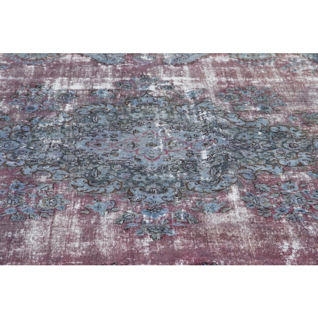 Mid-20th Century Vintage Distrssed Wool Rug 10 X 13 For Sale - Image 10 of 13