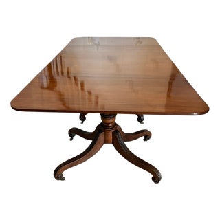 Antique Regency Three-Pillar Mahogany Dining Table, 1825 For Sale
