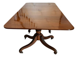 Antique Regency Three-Pillar Mahogany Dining Table, 1825