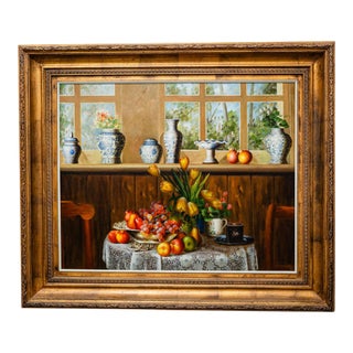 1980s The Good Life" Framed Oil Painting by Nodrik For Sale
