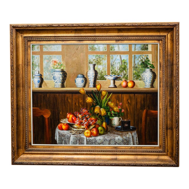 1980s The Good Life" Framed Oil Painting by Nodrik For Sale